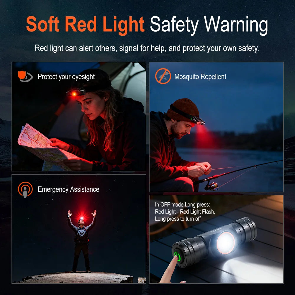 BORUiT HP400 LED Headlamp 650LM IP67 Type-C Rechargeable LED Headlamp Qst