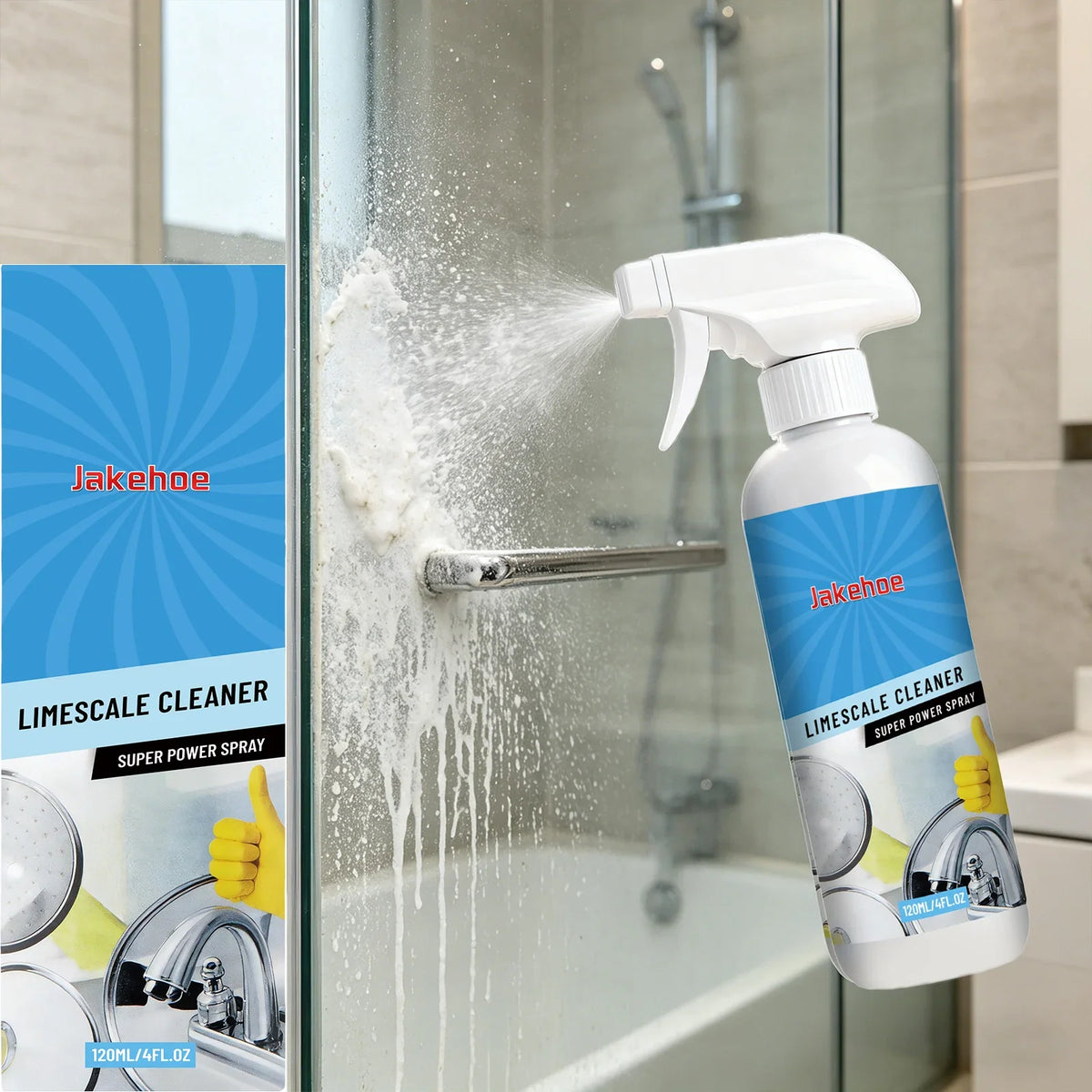 Scale & Hard Water Stain Remover Spray 120ml | No-Scrub Cleaning Spray Qme
