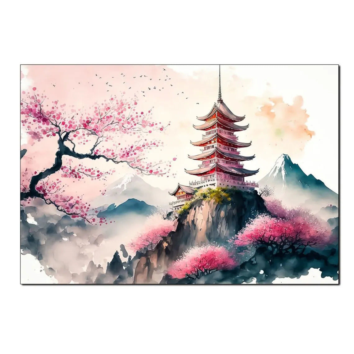 Japanese Landscape Canvas Wall Art Print – Frameless Poster Canvas Wall Art Qst C 40X60cm No Framed