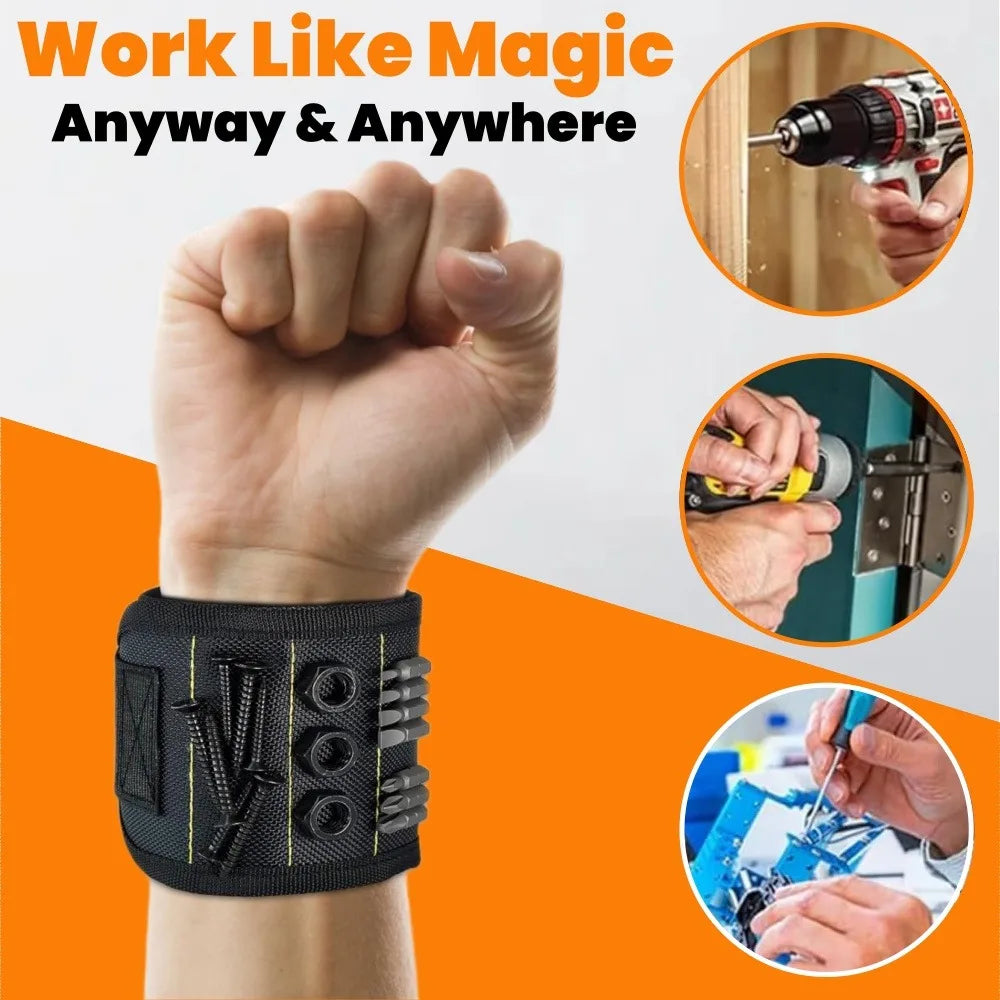 Magnetic Wristband Tool Holder – Adjustable Wrist Belt Magnetic Wrist Tool Holder Qme