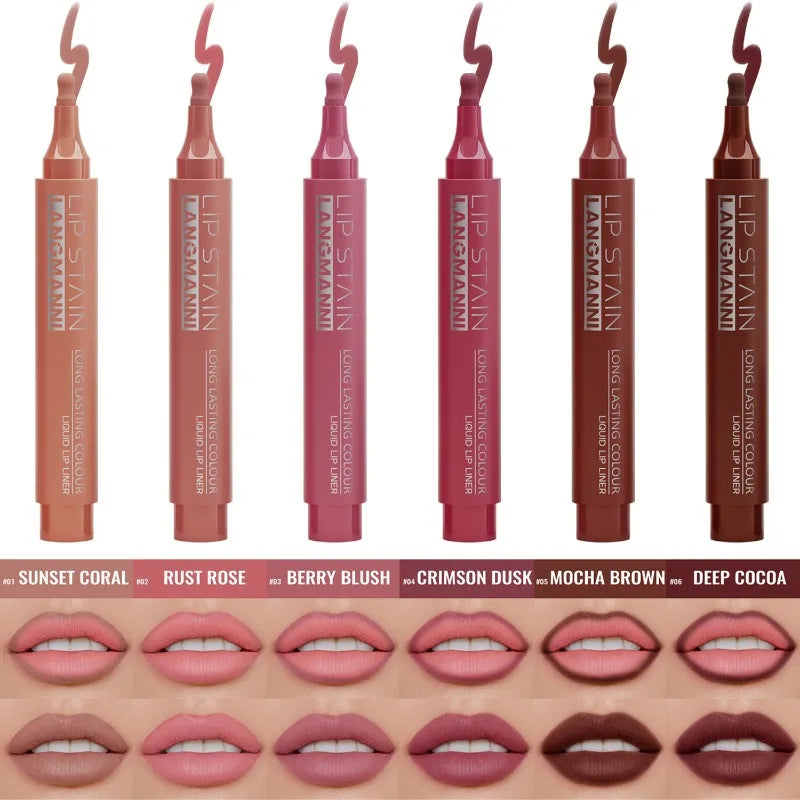 Waterproof Matte Lip Liner Pencil – 6 Colors | Long-Lasting Lip Liner Pencil Qme