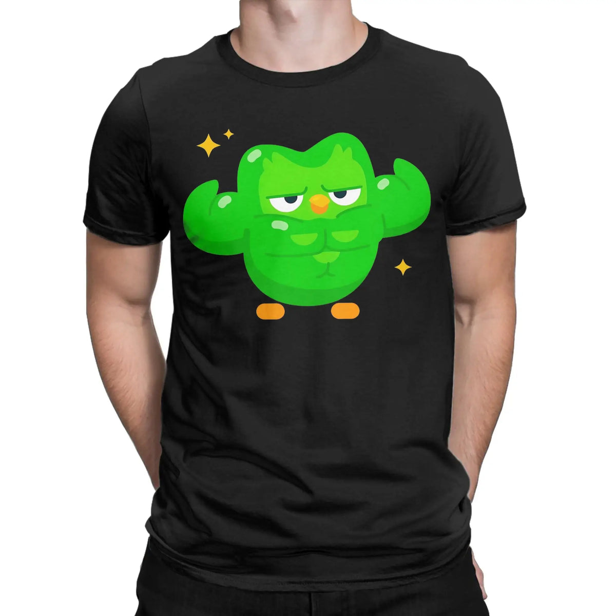 Duolingo Meme Graphic T-Shirt | Funny Cotton Tee for Men Graphic T-Shirt Qst