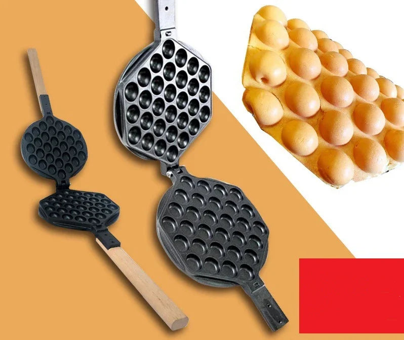 ZARTSEN Commercial Egg Bubble Waffle Maker – Electric & Gas Commercial Waffle Maker Qst Black