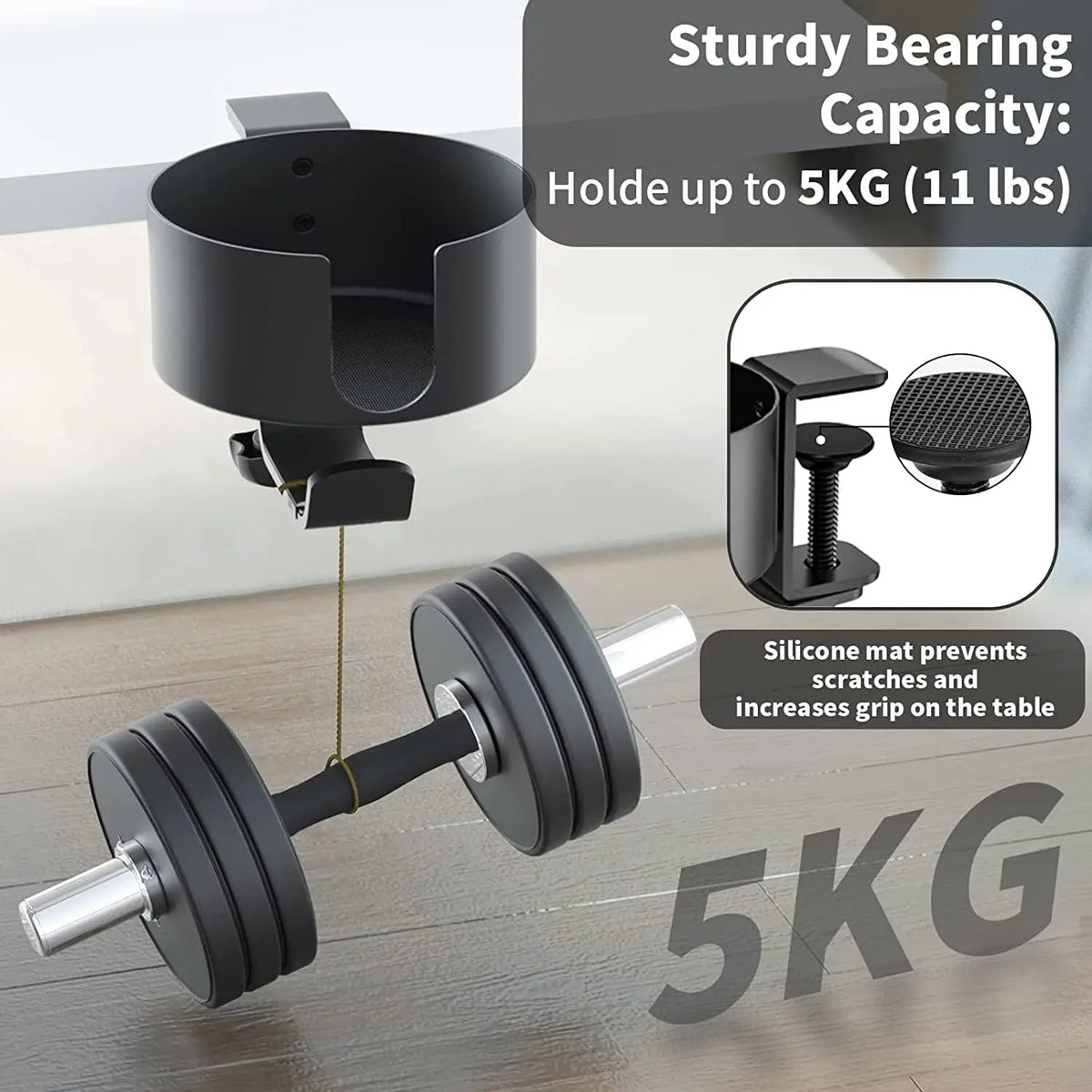 360° Rotating Desk Cup Holder Clamp Organizer – Gaming & Office Desk Cup Holder Qme