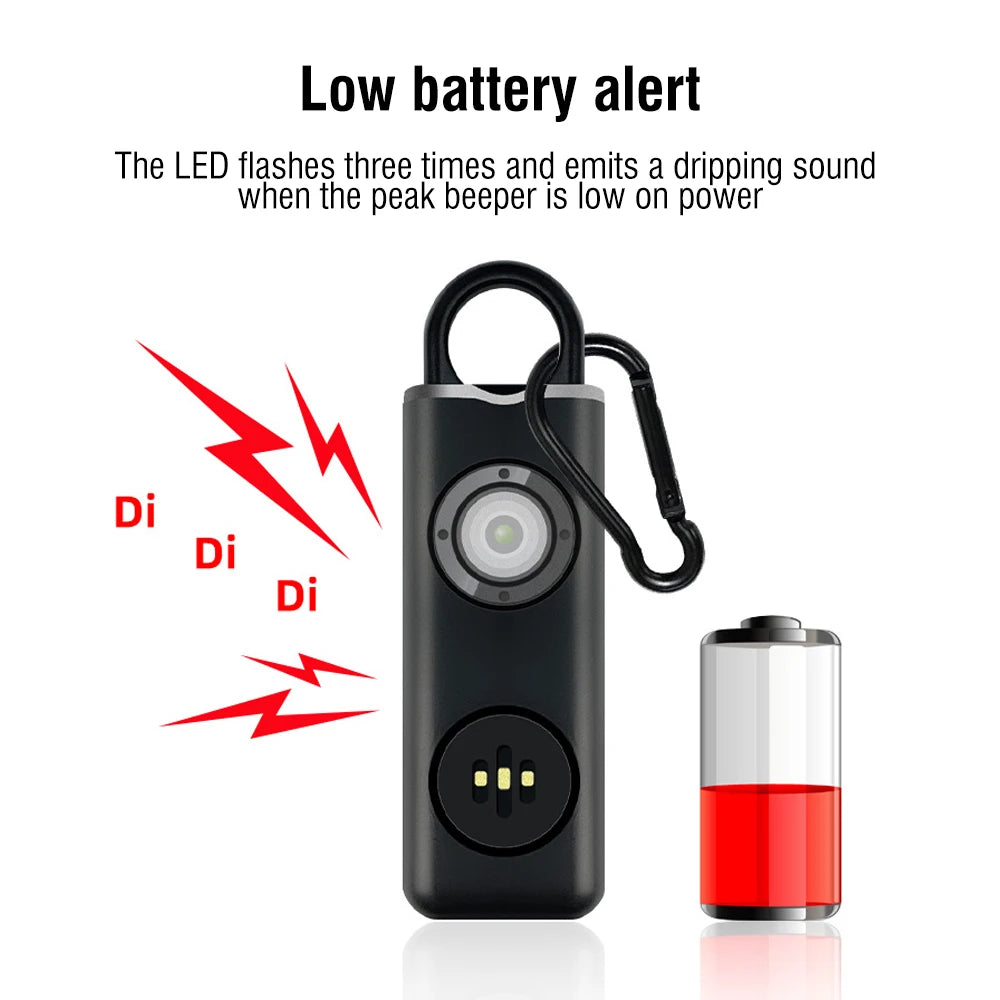 BORUiT EDC Keychain Flashlight – 130dB Alarm, Type-C Rechargeable EDC Keychain Flashlight Qst