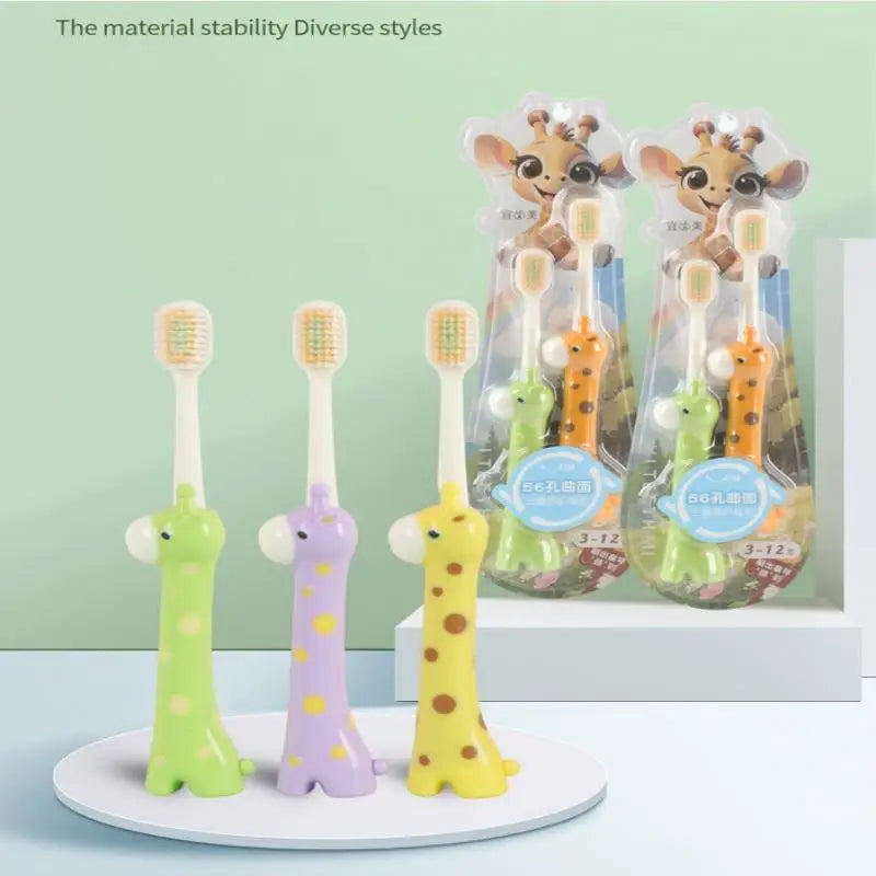 2-Pack Giraffe Kids Toothbrush – Soft Bristles, Ages 3–12 Kids Toothbrush Qst