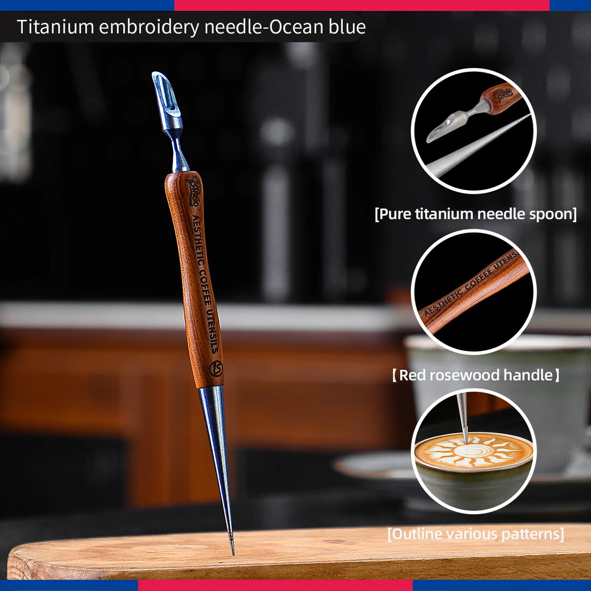 Bincoo Wooden Handle Latte Art Pen – Dual Head Decorating Needle Latte Art Pen Qst MULTI