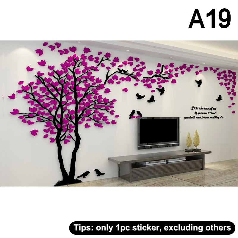 3D Acrylic Tree Wall Stickers – Self-Adhesive Wall Decal Wall Decal Sticker Qst A19