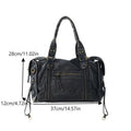 Vintage Punk PU Leather Large Tote Bag – Travel Handbag PU Leather Tote Bag Qme one size
