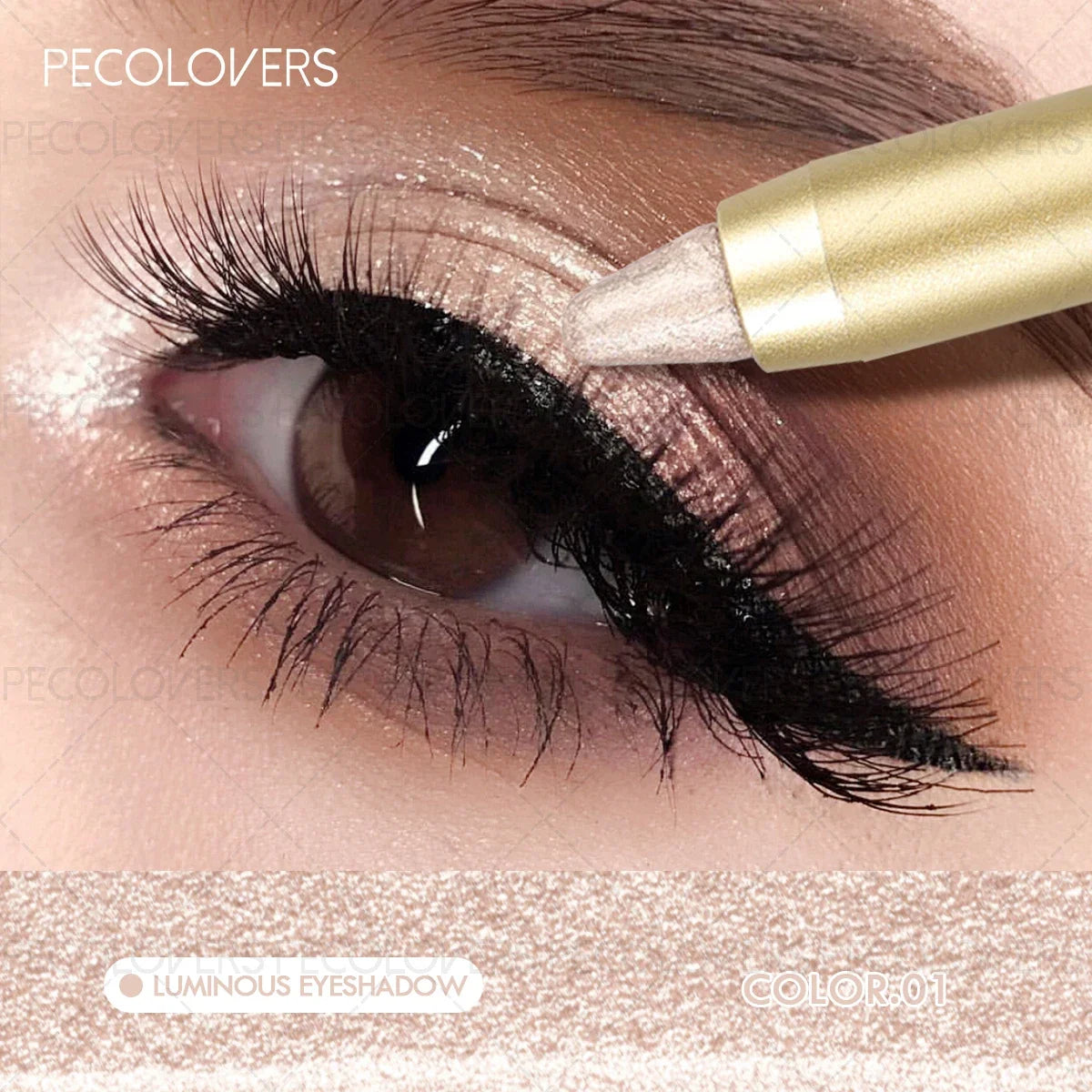 Shimmer Double-Ended Eyeshadow Pencil – Gradient, Long-Lasting Eyeshadow Pencil Qme 01