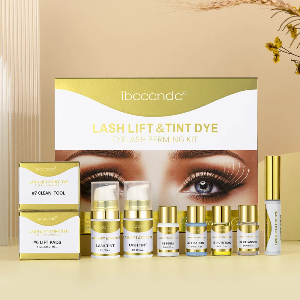 Eyelash Perm & Dye Kit – Semi-Permanent Cold Curl for Women Eyelash Perm Kit Qst SET