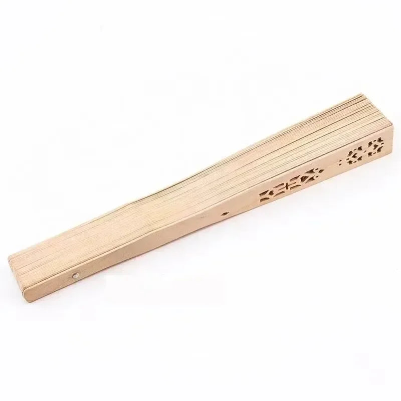 Sandalwood Scented Folding Hollow Wooden Hand Fan – 22 Ribs Decorative Hand Fan Qme
