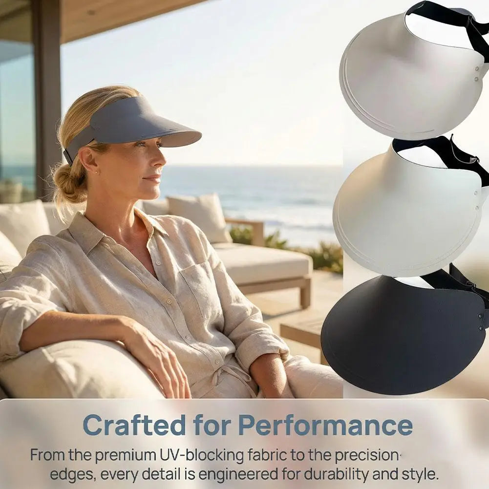 Wide Brim Visor Hat UPF 50+ UV Protection – Lightweight & Packable Sun Visor Hat Qme