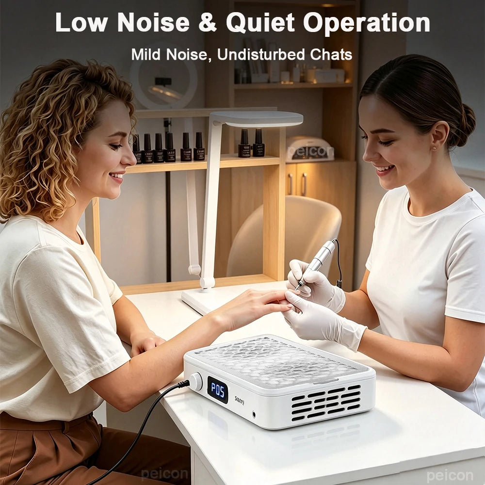 Professional Twin Turbo Nail Dust Collector – 5-Speed Brushless Nail Dust Collector Qst
