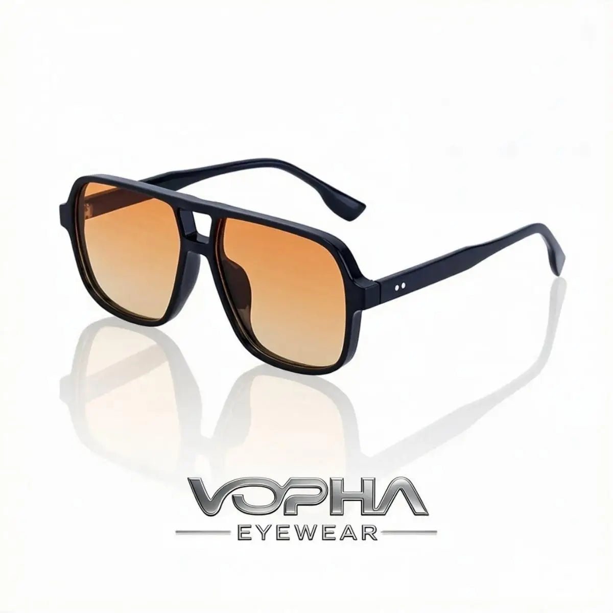 VOPHA Retro Square Aviator Sunglasses UV400 Unisex Tinted Retro Aviator Sunglasses Qst Gradient orange