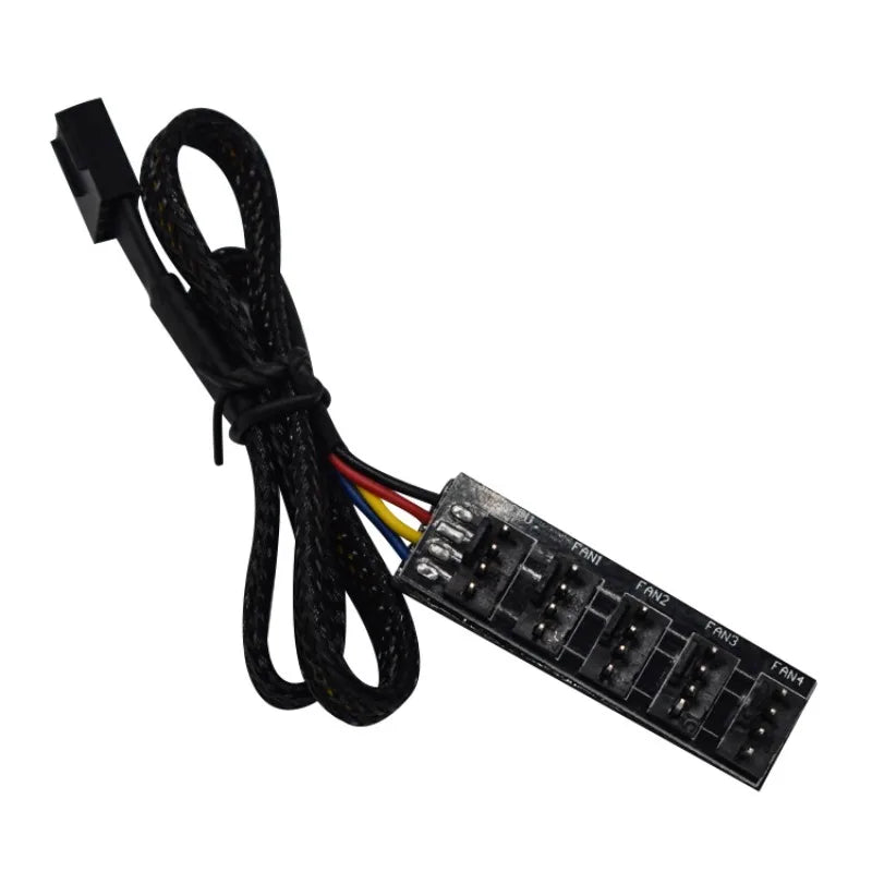 1-to-5 4-Pin PWM CPU Fan Braided Cable Hub Splitter | Qme Fan Cable Splitter Qme