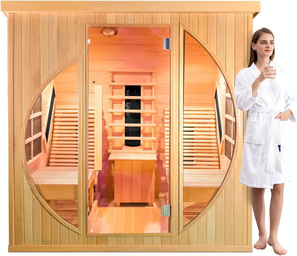 2-Person Infrared Sauna Room | Canadian Hemlock, 3400W, 10 Heaters Infrared Sauna Room Qst United States 2Person