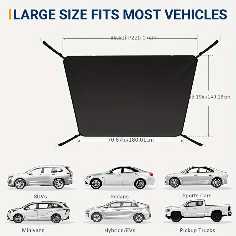 600D Waterproof Windshield Cover – Anti-Ice Snow & Frost Guard Windshield Cover Qme Black