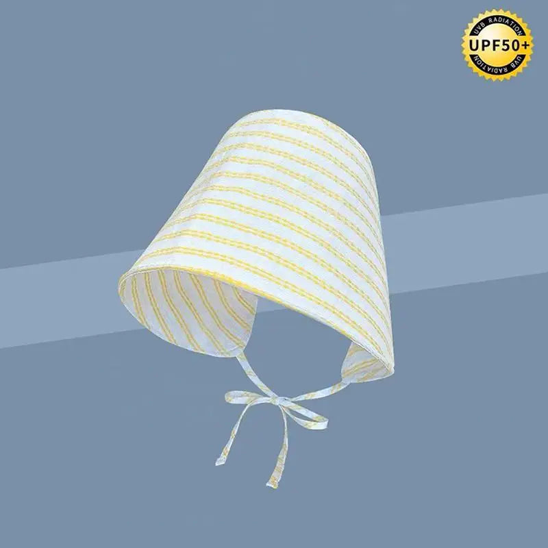 Women's Foldable Wide-Brim Bucket Hat – Striped Panama Sun Hat Bucket Sun Hat Qst Yellow one size