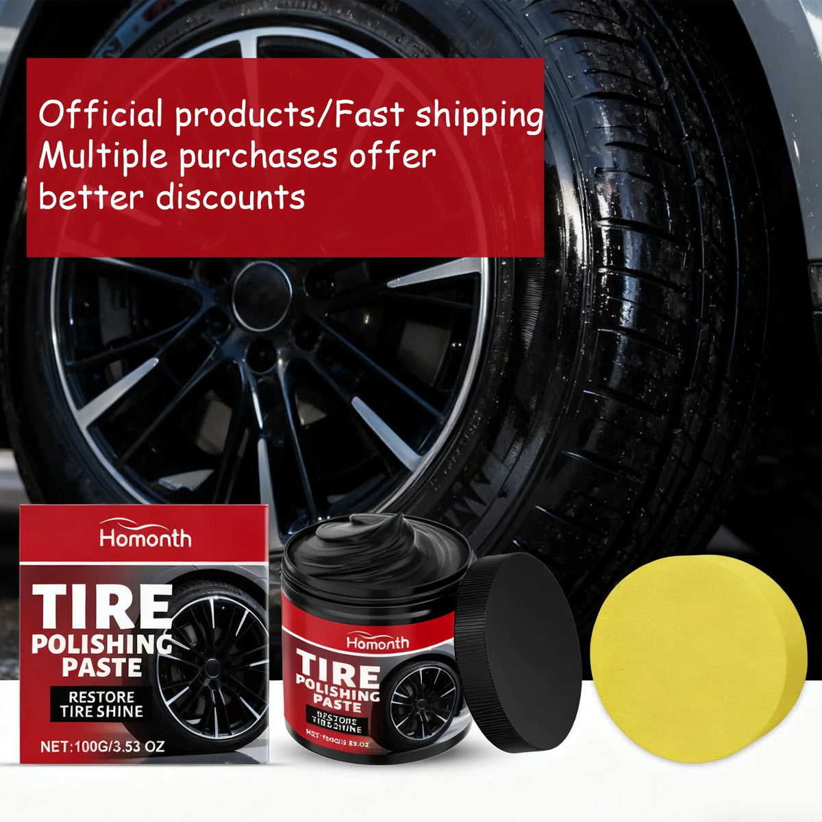 Tire Polishing Paste – Refurbish, Shine & Protect Tires 100g Tire Polishing Paste Qst