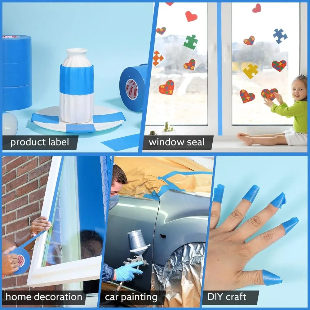 Blue Painter's Masking Tape 20m | Multi-Surface | 1–3 Rolls Painter's Masking Tape Qme