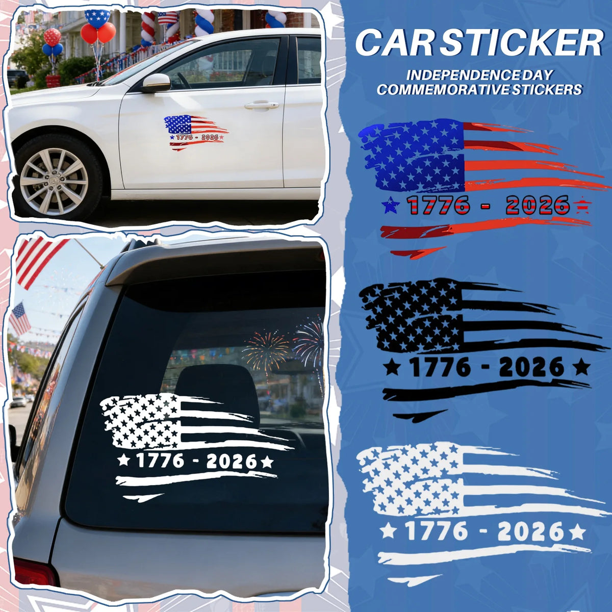 USA 250th Anniversary Independence Day Patriotic Car Decal Patriotic Car Decal Qme