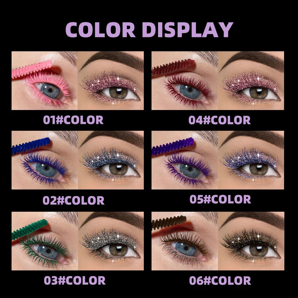 QIBEST Double Ended Diamond Glitter Mascara – 6 Colors Glitter Mascara Qme