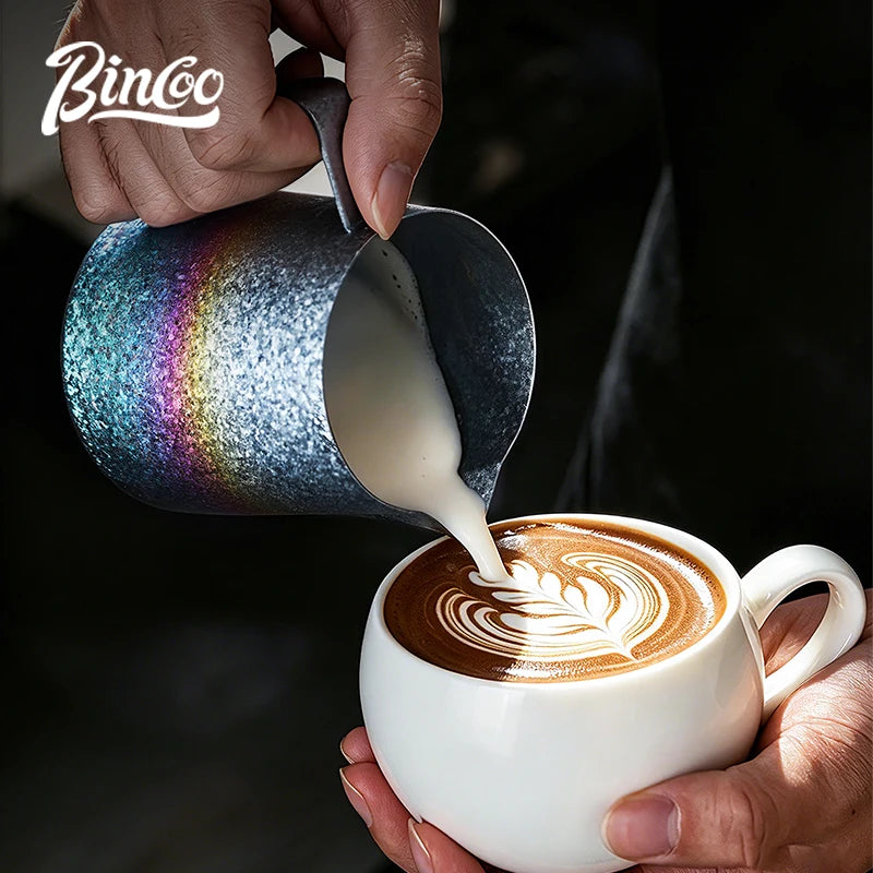 Bincoo Pure Titanium Milk Frothing Pitcher – Latte Art Jug Milk Frothing Pitcher Qst