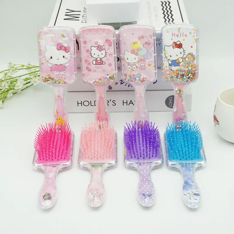 Hello Kitty Kuromi Cushioned Long-Handle Hair Comb Cushioned Hair Comb Qme 025Random Style