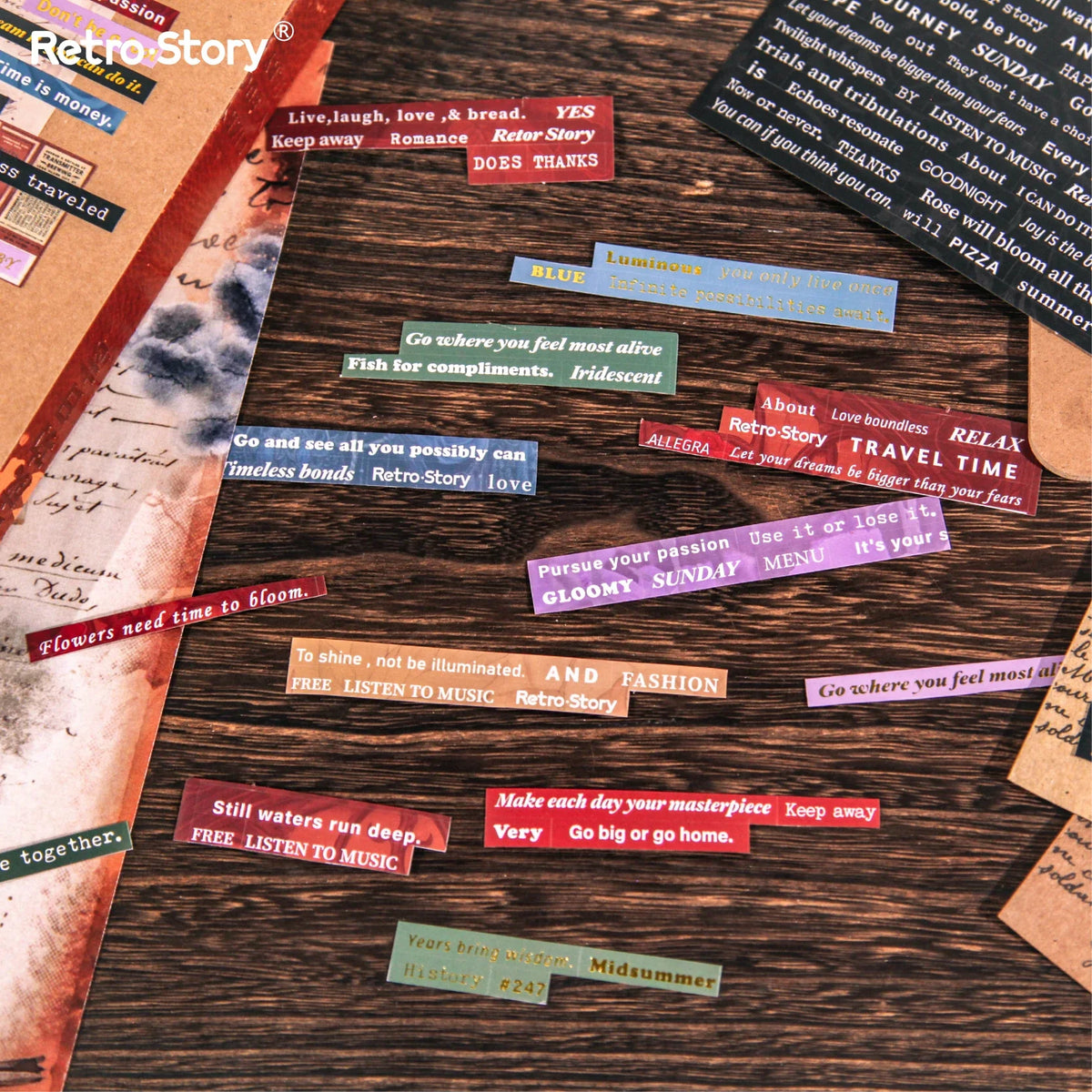 Vintage English Text Label Stickers – Junk Journal & Collage Craft Sticker Sheets Qme