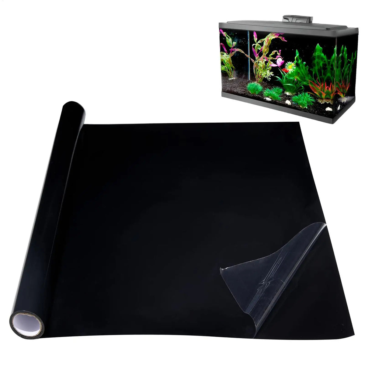 Black Aquarium Static Cling Background – Fish Tank Wallpaper Aquarium Background Qme