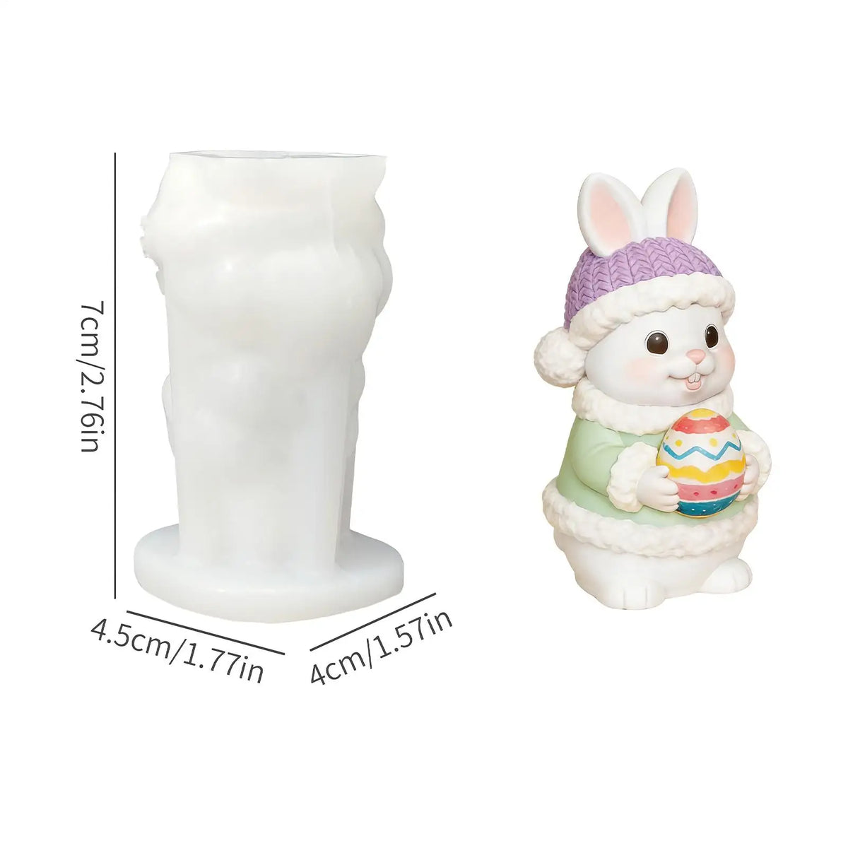 3D Bunny Silicone Mold – Reusable Resin & Aromatherapy Figurine Silicone Craft Mold Qme