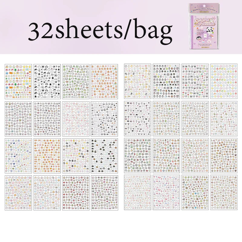 32-Sheet Dopamine Mini Stickers – Scrapbooking & DIY Art Journal Decorative Sticker Set Qme 2