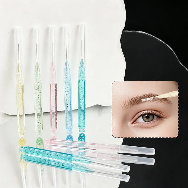Mini Disposable Eyebrow Lifting Brushes – Bendable Brow Perm Tools Eyebrow Applicator Brush Qme