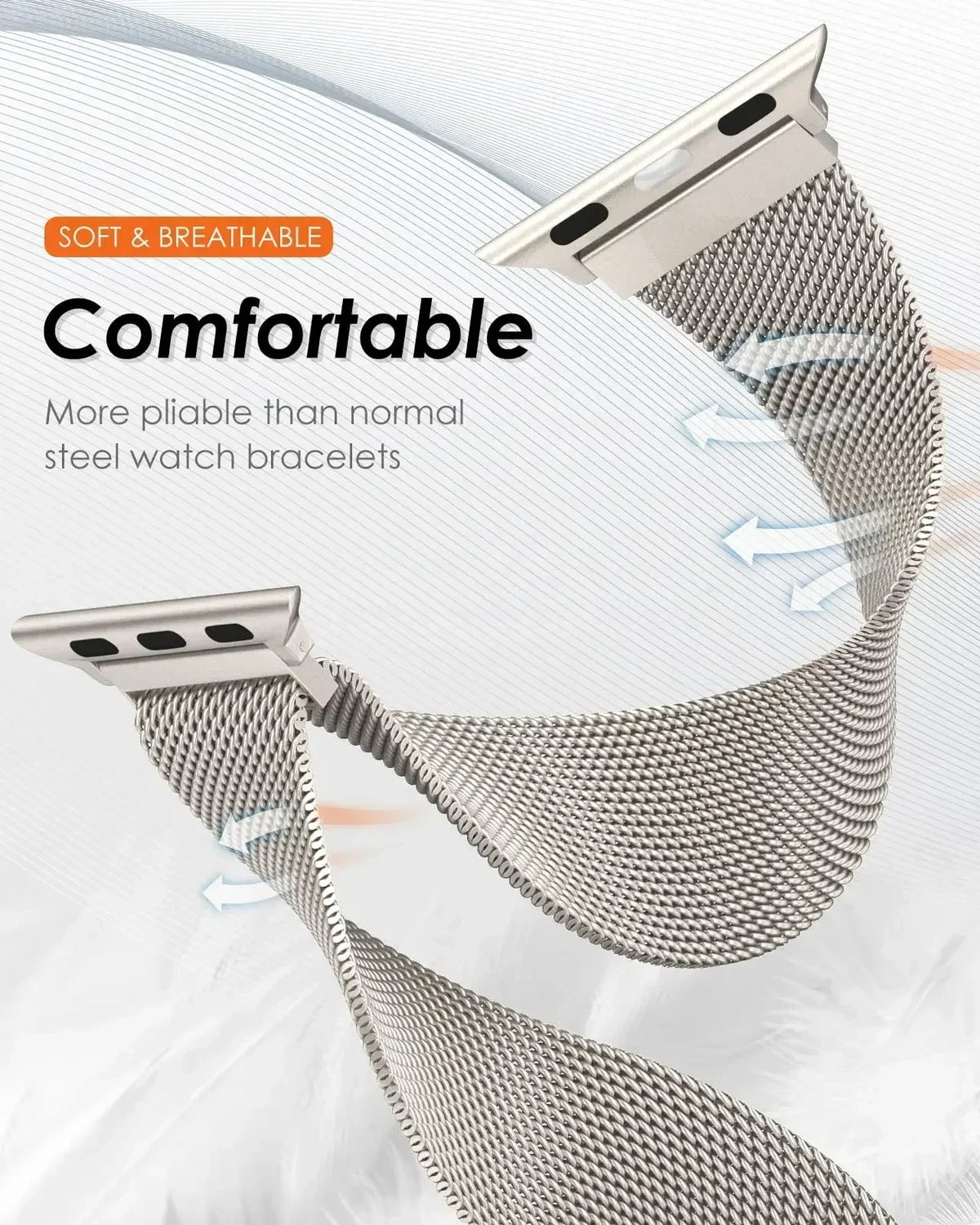 Milanese Loop Apple Watch Band – Magnetic Stainless Steel Milanese Watch Band Qme