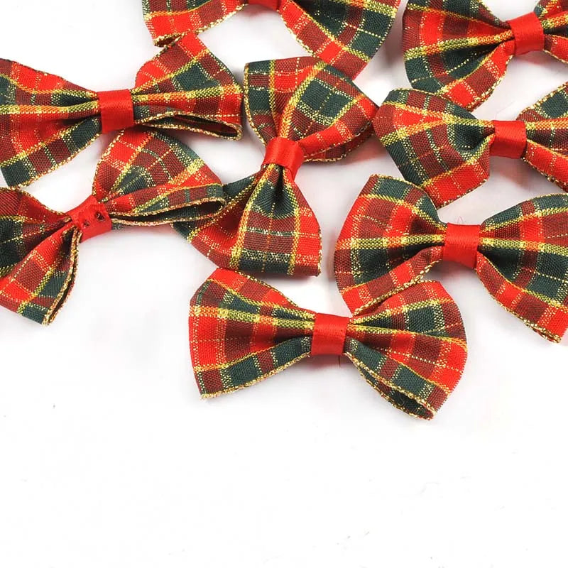 Mixed Christmas Bows Handmade Bowknot Ribbons – 30pcs Craft Decor Christmas Craft Bows Qme