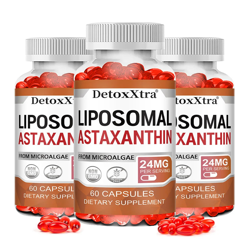 Liposomal Astaxanthin 24mg – High Absorption Antioxidant Capsules Antioxidant Supplement Qst 60 count-3 bottle