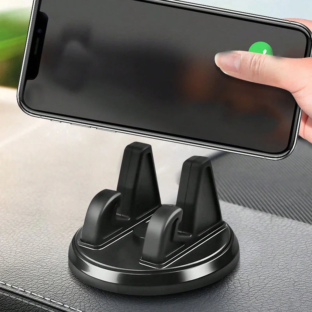 360° Rotatable Adhesive Car Phone Holder Mount | ABS Car Phone Mount Qme black