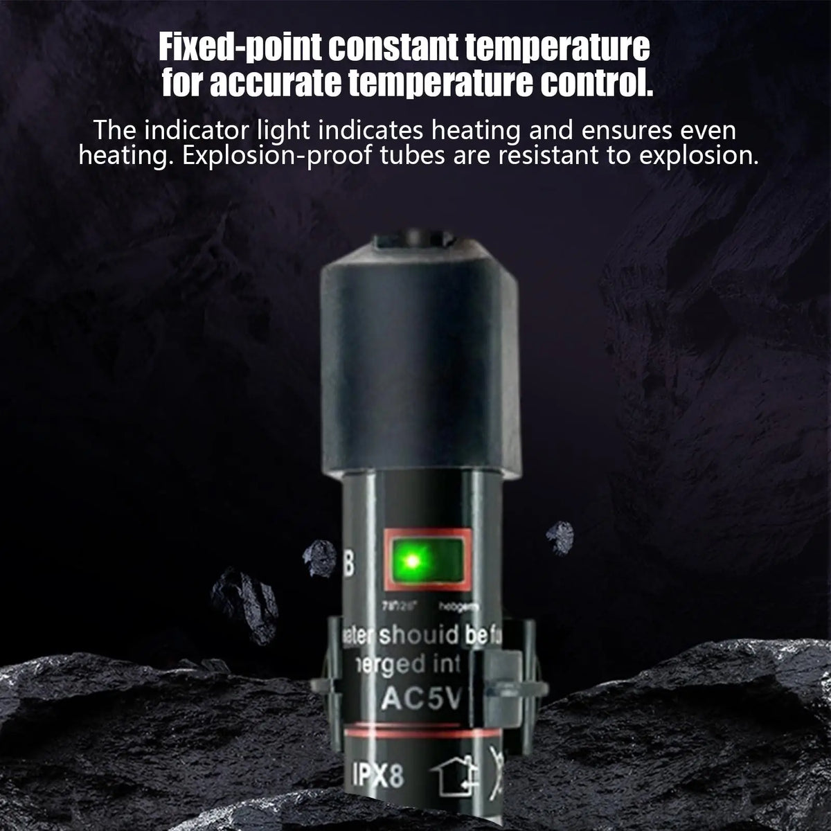 USB Fish Tank Heater – Precision Temp Control, 10W Submersible Aquarium Heater Qme