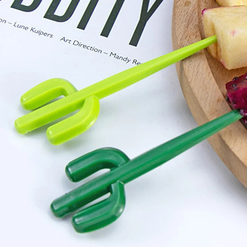 Cute Cactus Mini Fruit Forks | Bento Box Toothpick Set Mini Fruit Forks Qme