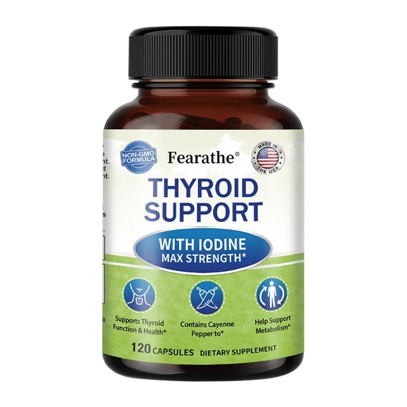 Thyroid Wellness Capsules – L-Tyrosine, Ashwagandha & Kelp Wellness Supplement Qst 120 count-1 bottle