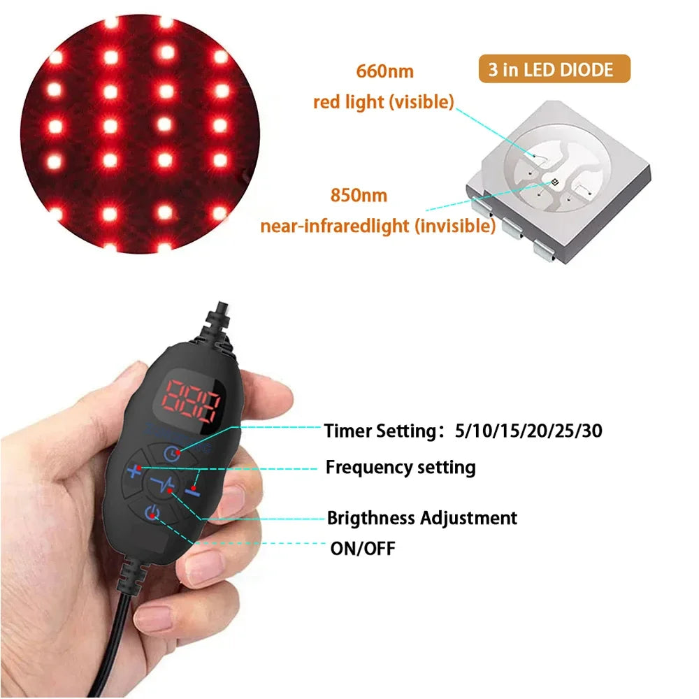 Jecaliz 660nm & 850nm Red Light Hair Growth Therapy Cap Hair Growth Therapy Cap Qst