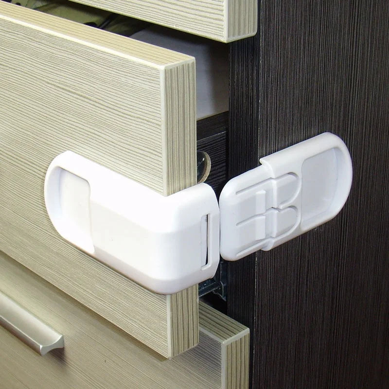 Baby Safety Drawer & Cabinet Locks – Double Snap Child Guard Baby Cabinet Lock Qme
