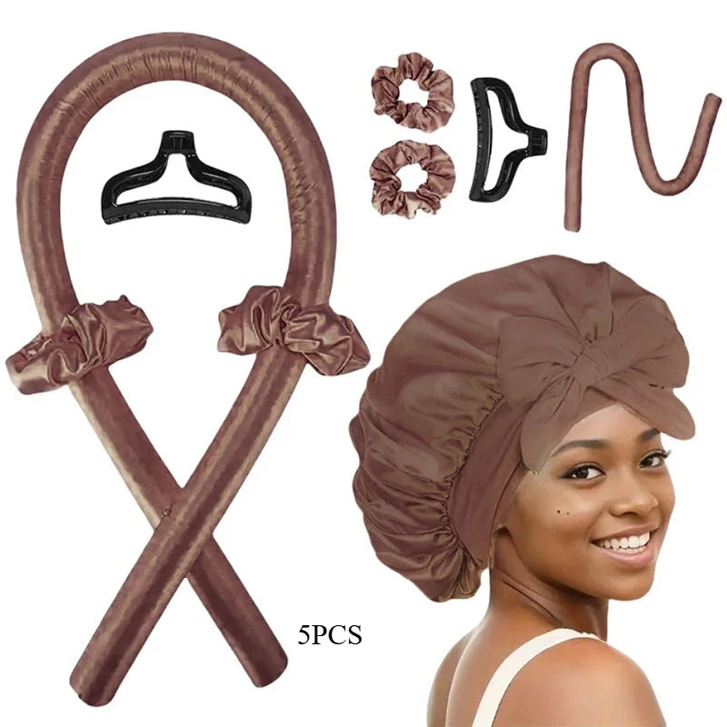 Heatless Foam Hair Curler Wavy Sponge Set – 5 Pcs Heatless Hair Curler Qme 5Pcs B