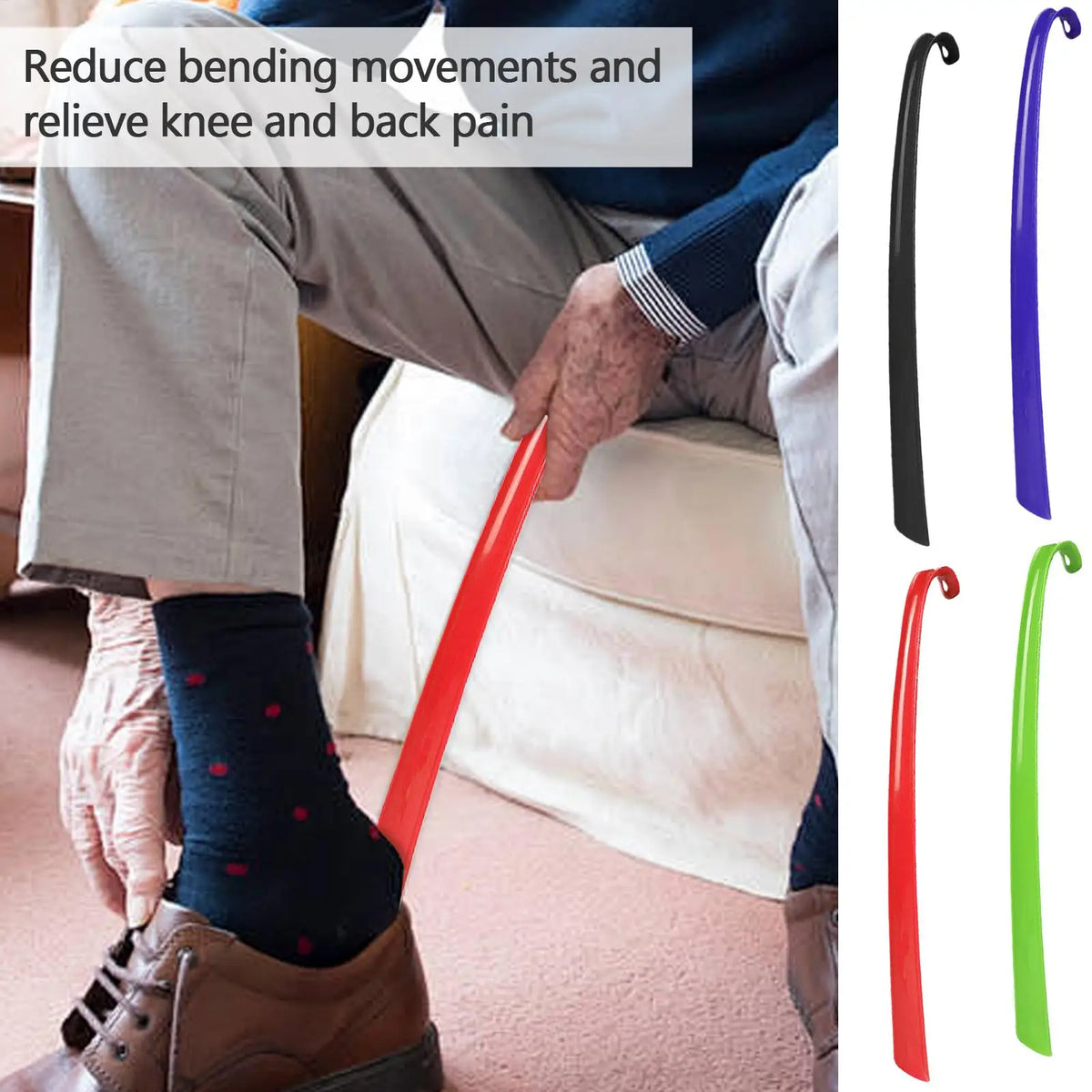 Long Handle Shoe Horn & Sock Remover Dressing Aid Stick Dressing Aid Stick Qme