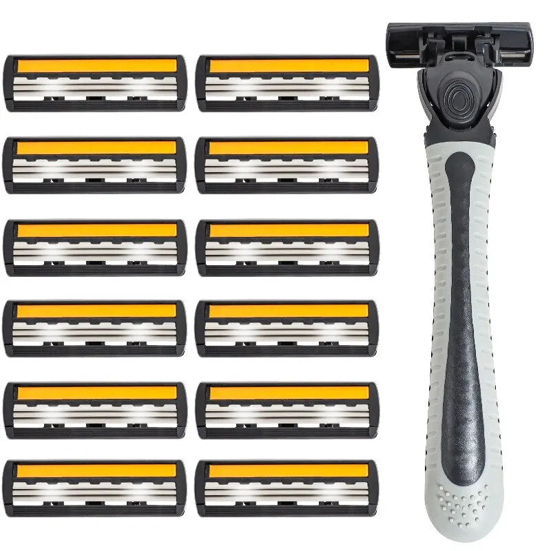 Men's 3-Blade Manual Razor with Lubricating Strip, 19 Heads Manual Razor Qst