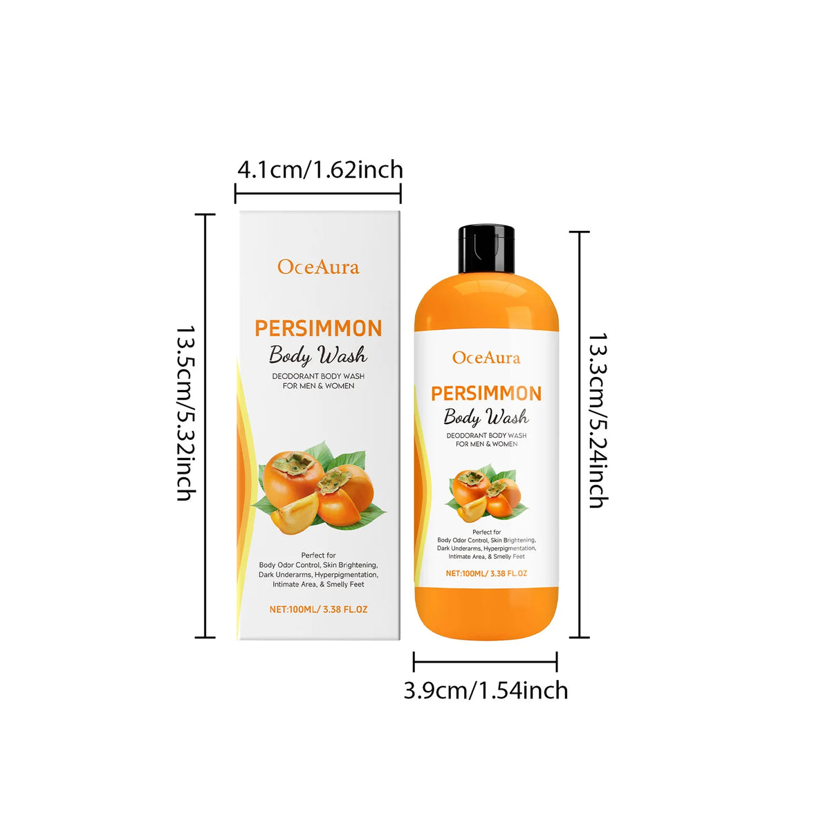 Persimmon Rosemary Body Wash Gel – Moisturizing Daily Shower Body Shower Gel Qst