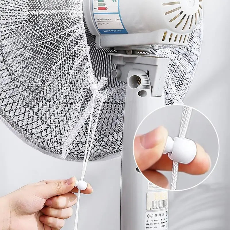 Mesh Fan Cover Drawstring Dust Guard – Baby Finger Protector Fan Safety Cover Qme