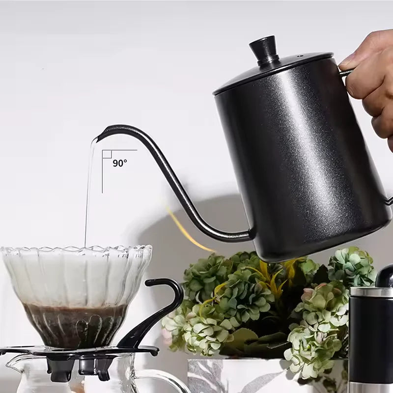 Gooseneck Pour Over Coffee Kettle 600ml – 304 Stainless Steel Gooseneck Pour Kettle Qst