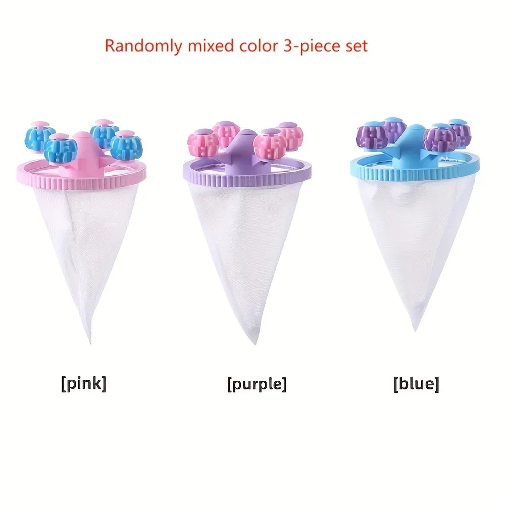 Pet Hair Remover Laundry Lint Catcher for Washing Machine Laundry Lint Catcher Qme 3pcs